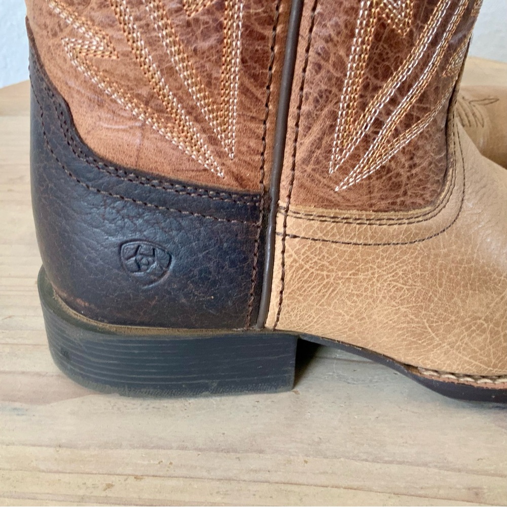 Ariat Square Toe, Leather, Western Boots, Little Boys Size 2.5 - Picture 6 of 10